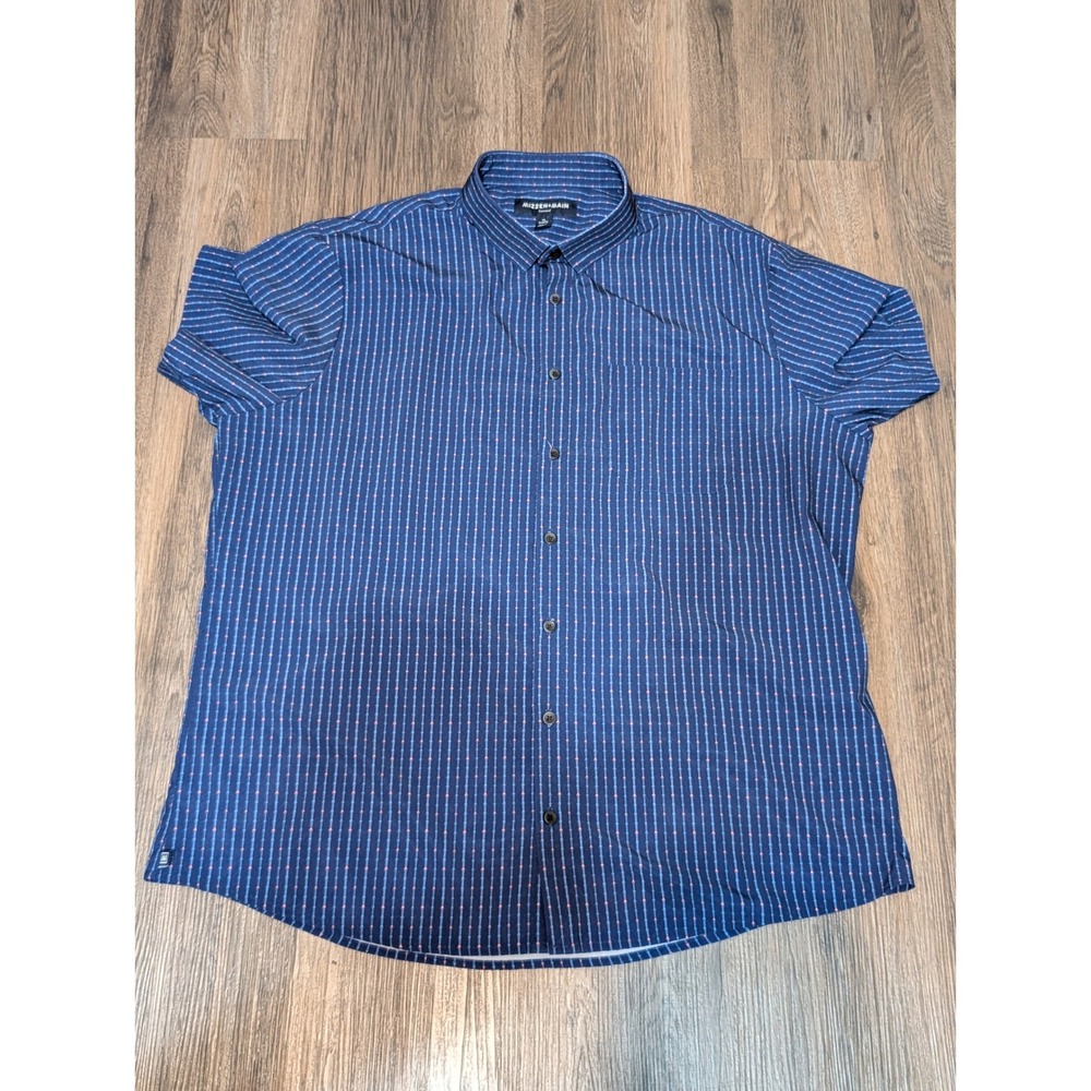 Mizzen+Main Blue Striped Casual Button Down Shirt